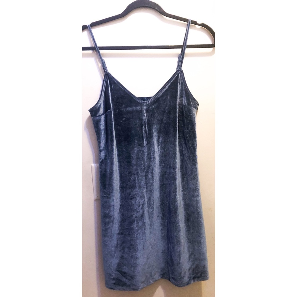 Velvet Slip Dress Hollister Navy